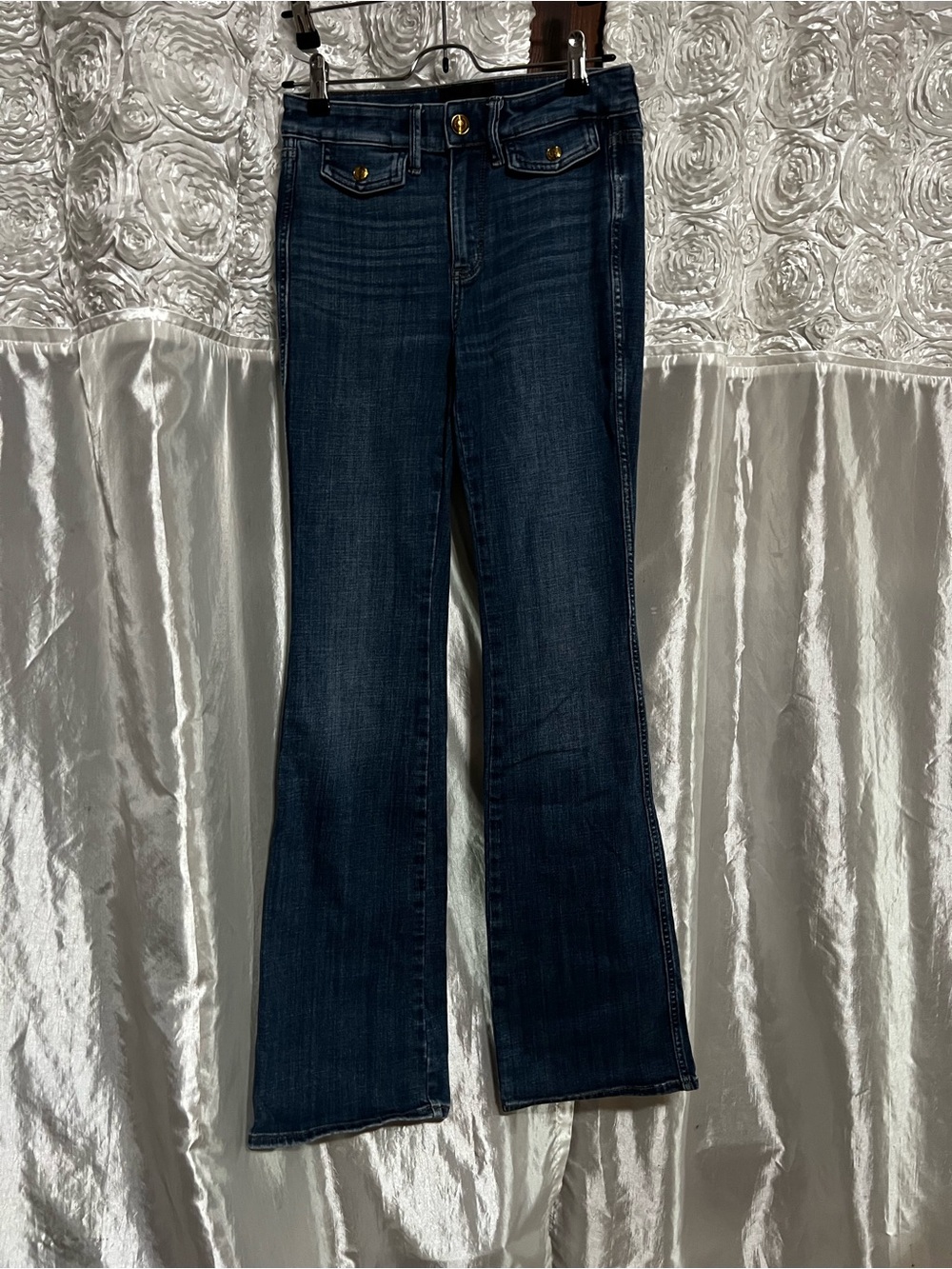 White House Black Market Dark Indigo Flare Jeans